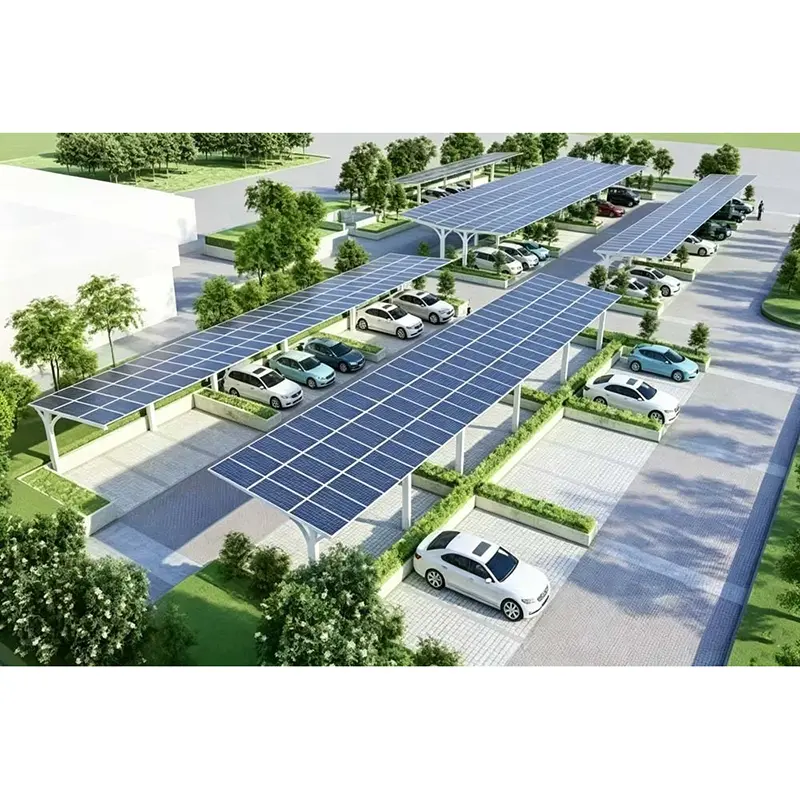 Solární Carport systém čtvercových trubek